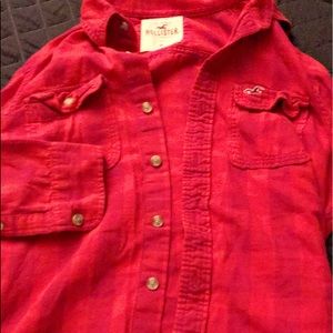 Pink hollister flannel